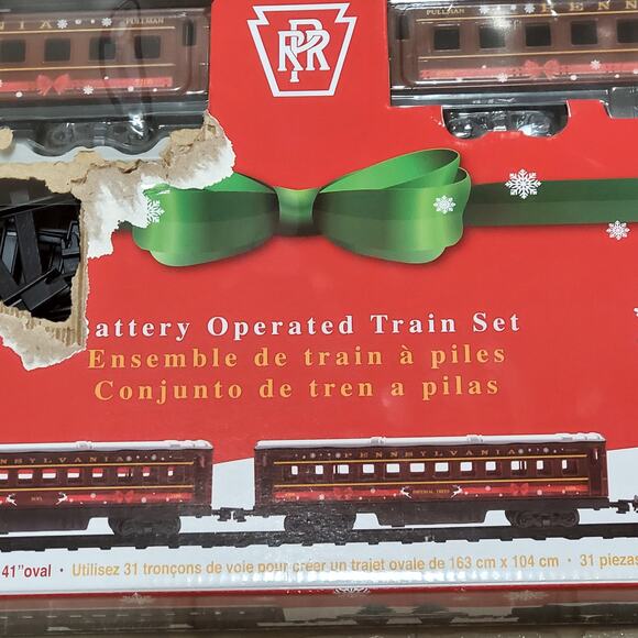 Lionel 37-Piece Christmas Holiday Battery Operated Train Set, Pennsylvania Flyer - Picture 5 of 16